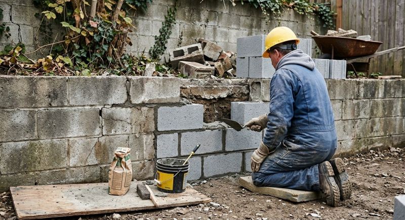 Cinder Block Wall Repair in Bogota, NJ