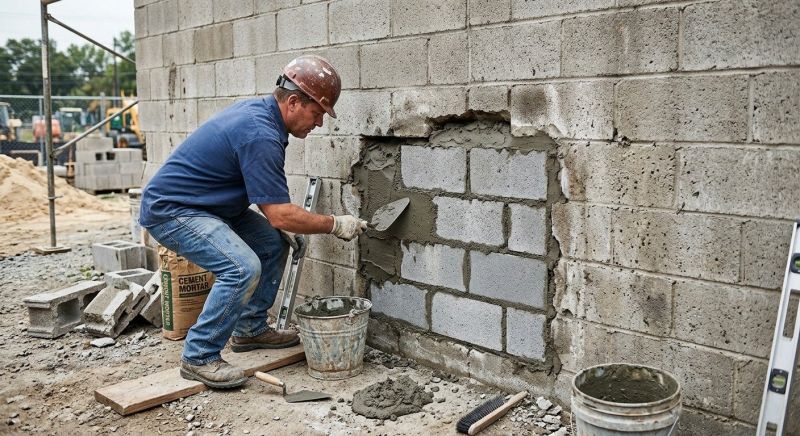 Cinder Block Wall Repair in Morristown, NJ