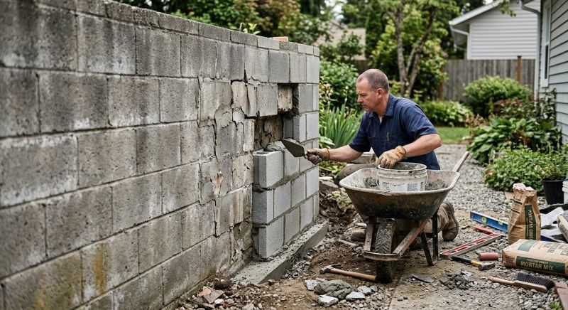Cinder Block Wall Repair in Pleasantville, NY