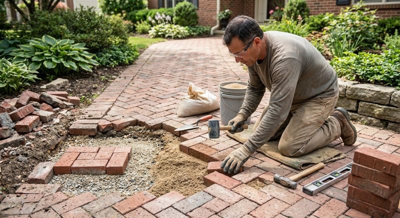 Entryway Brick Repair in Paramus, NJ