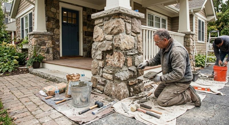 Stone Column Repair in Paramus, NJ